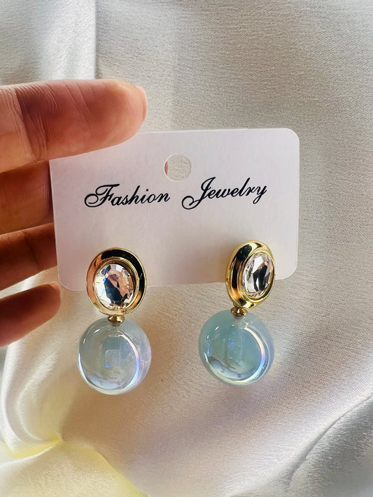 Pearl Blue Drop Earrings