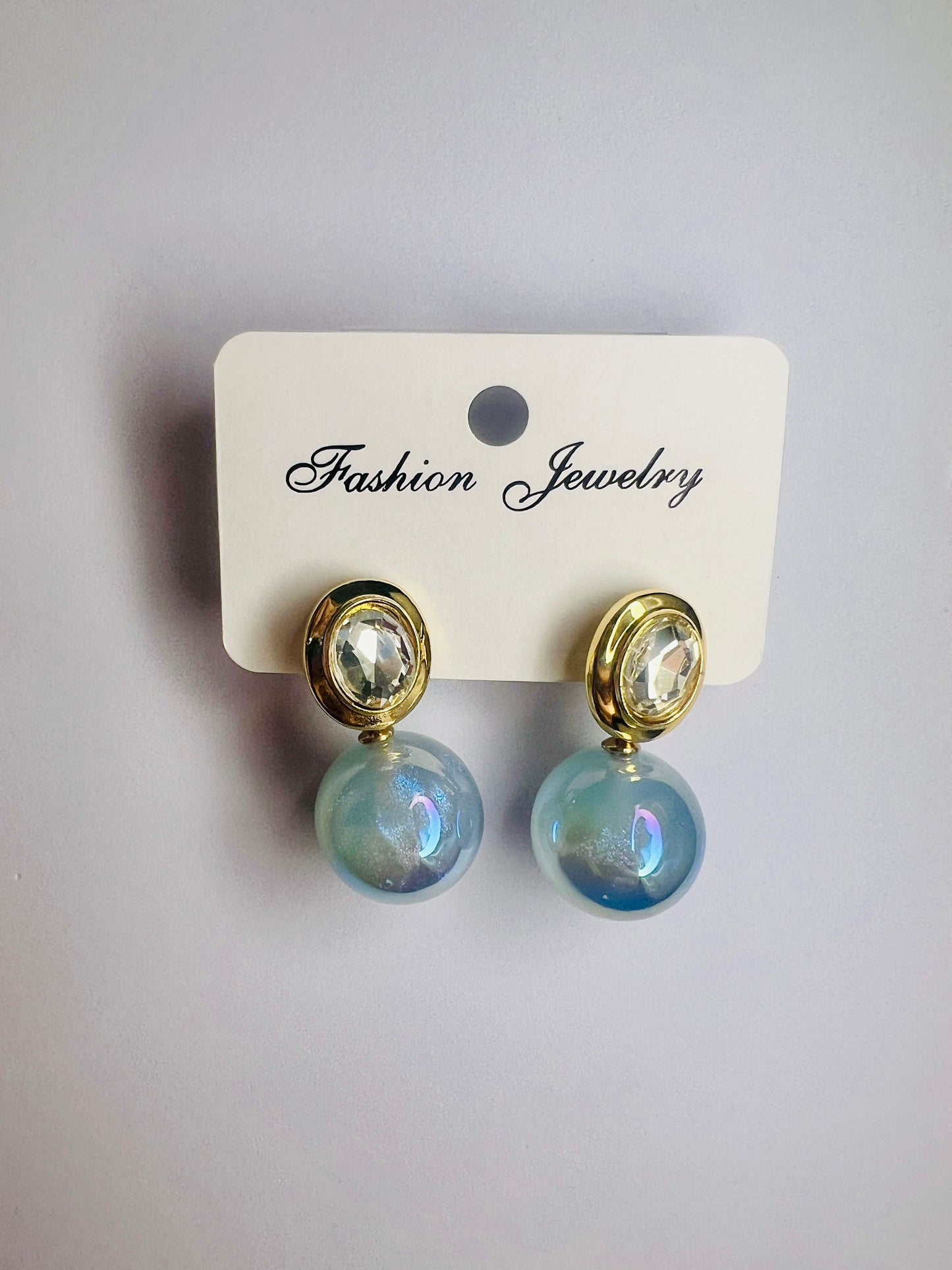 Pearl Blue Drop Earrings