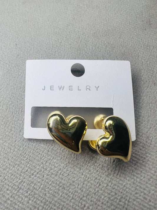 Gold Heart shaped hoops